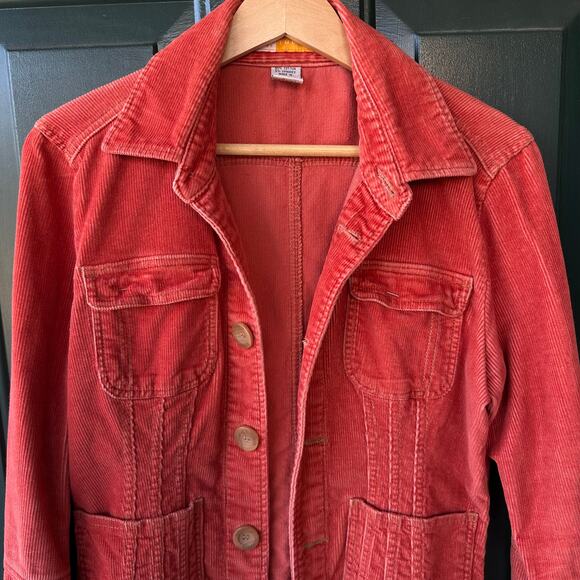Tulle Russet Orange Corduroy Trucker Jacket M Fall Utility Y2K Western Longhorns - Picture 1 of 7